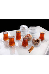 Pasabahce Elysia 6 - Person Turkish Tea & Dessert Serving Set - Premium Glassware - TryAladdin