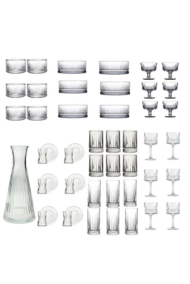 Pasabahce Elysia Premium 49 - Piece Glassware & Serving Set - Complete Collection - TryAladdin