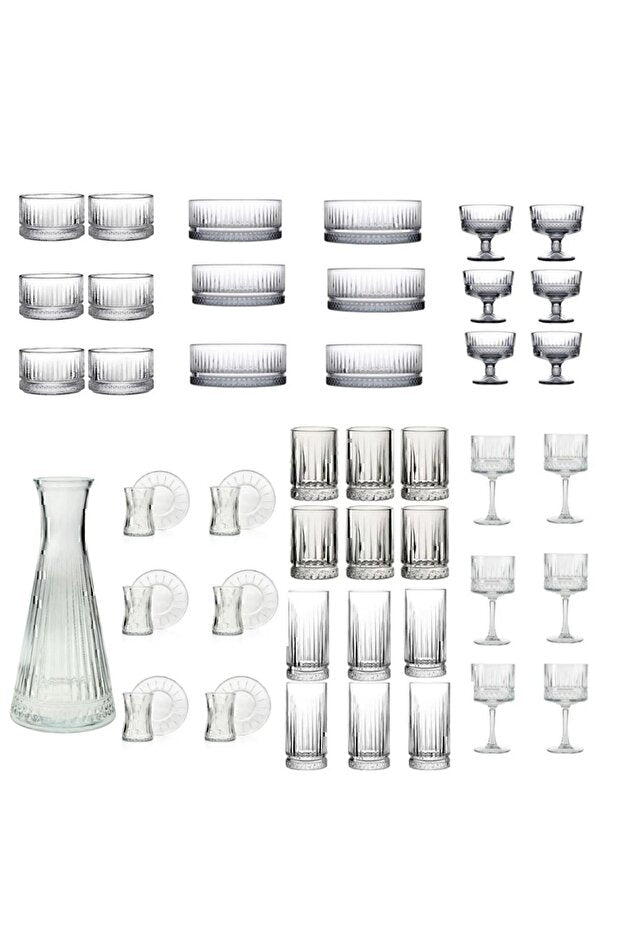 Pasabahce Elysia Premium 49 - Piece Glassware & Serving Set - Complete Collection - TryAladdin