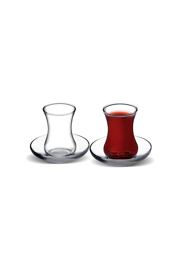 Pasabahce Glass4you Professional Turkish Tea Glass & Saucer Set - 12 Piece - TryAladdin