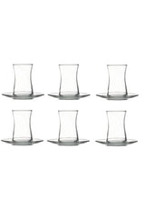 Pasabahce Heybeli Authentic Turkish Tea Glass Set - 12 - Piece Bulk Wholesale - TryAladdin