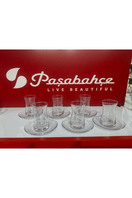 Pasabahce Heybeli Authentic Turkish Tea Glass Set - 12 - Piece Bulk Wholesale - TryAladdin