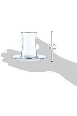 Pasabahce Heybeli Turkish Tea Glass & Saucer Set - 12 Piece - TryAladdin