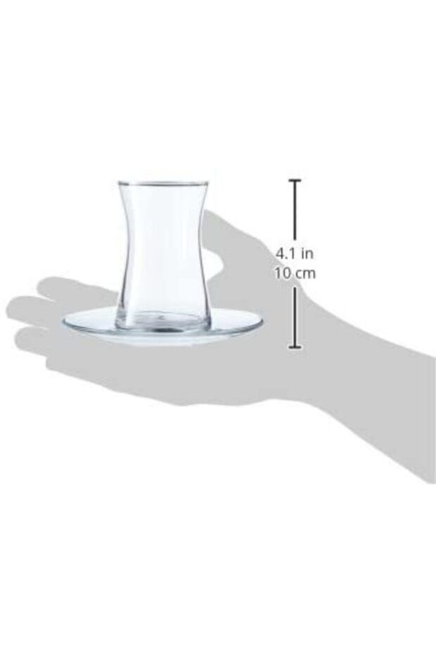 Pasabahce Heybeli Turkish Tea Glass & Saucer Set - 12 Piece - TryAladdin