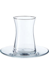 Pasabahce Heybeli Turkish Tea Glass & Saucer Set - 12 Piece - TryAladdin
