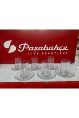 Pasabahce Heybeli Turkish Tea Glass & Saucer Set - 12 Piece - TryAladdin