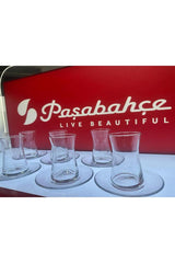Pasabahce Heybeli Turkish Tea Glass & Saucer Set - 12 Piece - TryAladdin