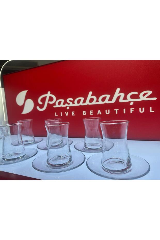 Pasabahce Heybeli Turkish Tea Glass & Saucer Set - 12 Piece - TryAladdin
