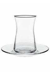 Pasabahce Heybeli Turkish Tea Glass & Saucer Set - 12 Piece - TryAladdin