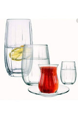 Pasabahce Linka Premium Turkish Tea Glassware Set - 30 - Piece - TryAladdin