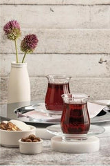 Pasabahce Linka Professional Turkish Tea Glass & Saucer Set - 12 - Piece - TryAladdin