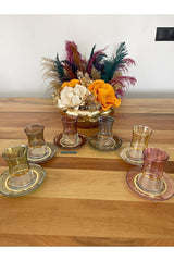 Pasabahce Luxury Rainbow Turkish Tea Glass Set - 6 Person - TryAladdin