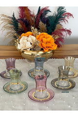 Pasabahce Luxury Rainbow Turkish Tea Glass Set - 6 Person - TryAladdin