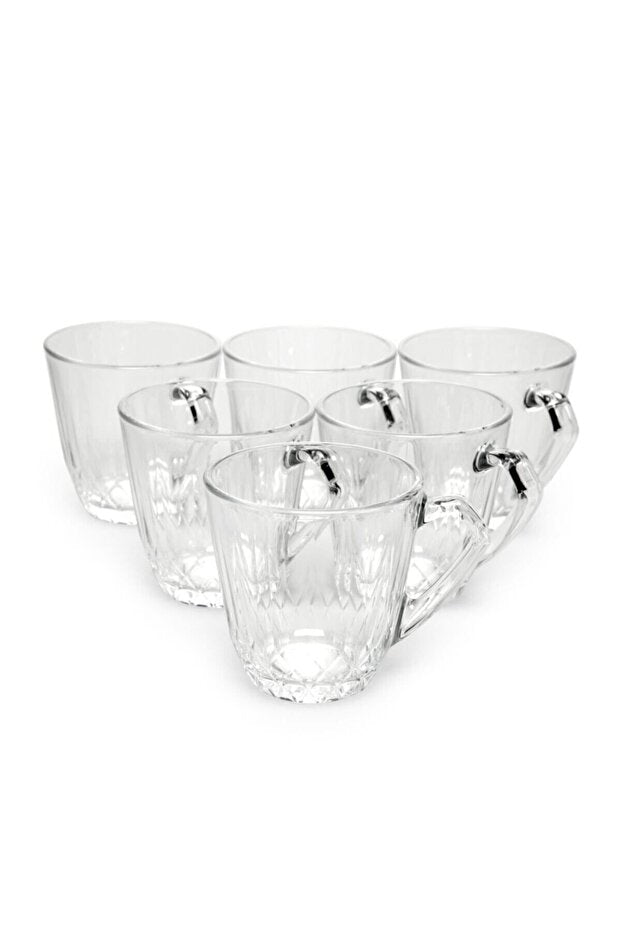 Pasabahce Mercan Professional Handled Glass Tea Cups - 6 - Piece Set, 160ml Each - TryAladdin