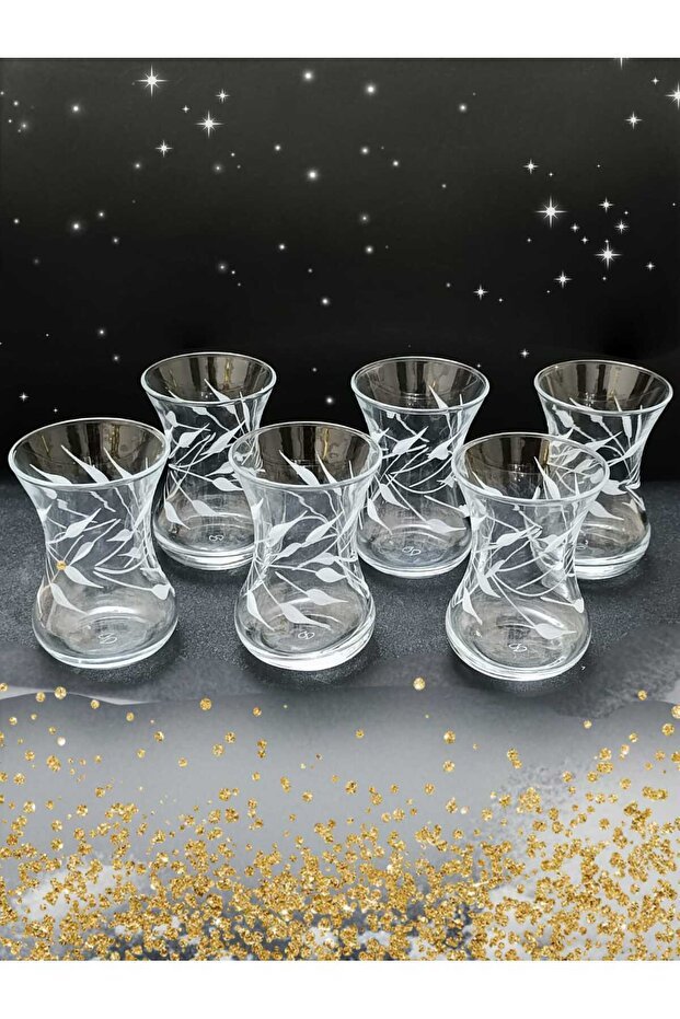 Pasabahce Premium Cut Design Turkish Tea Glasses - 6 - Piece Set - TryAladdin