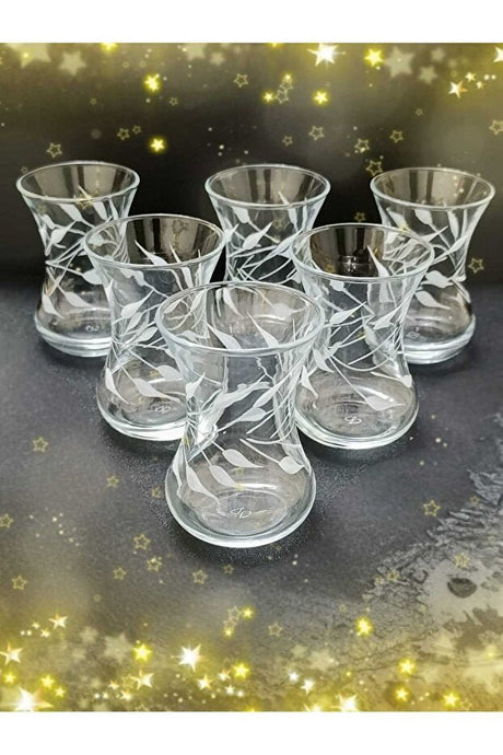 Pasabahce Premium Cut Design Turkish Tea Glasses - 6 - Piece Set - TryAladdin