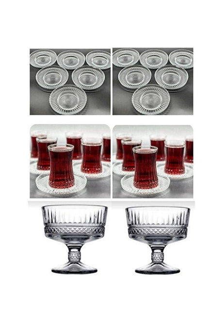 Pasabahce Premium Elysia 26 - Piece Turkish Tea Glass Set - Wholesale Collection - TryAladdin