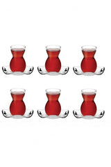 Pasabahce Premium Lace Pattern Glass Tea Set - 12 Piece Set - TryAladdin