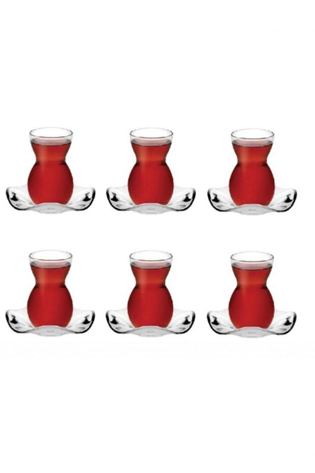 Pasabahce Premium Lace Pattern Glass Tea Set - 12 Piece Set - TryAladdin