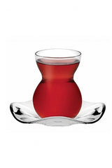 Pasabahce Premium Lace Pattern Glass Tea Set - 12 Piece Set - TryAladdin