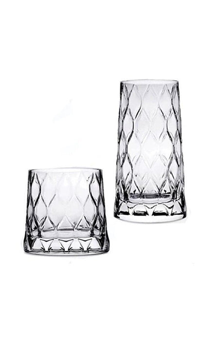 Pasabahce Premium Leafy Design Glass Tumbler Set - 12 - Piece - TryAladdin