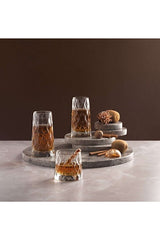 Pasabahce Premium Leafy Design Glass Tumbler Set - 12 - Piece - TryAladdin