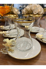 Pasabahce Premium Porcelain Butterfly Tea Set - Elegant Serveware Collection - TryAladdin