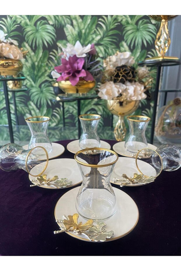 Pasabahce Premium Turkish Butterfly Design Tea Glassware Set - TryAladdin