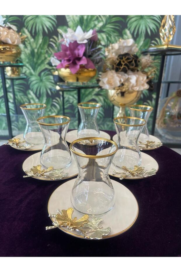 Pasabahce Premium Turkish Butterfly Design Tea Glassware Set - TryAladdin