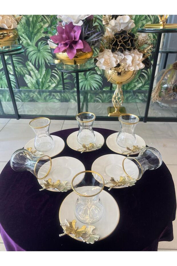 Pasabahce Premium Turkish Butterfly Design Tea Glassware Set - TryAladdin