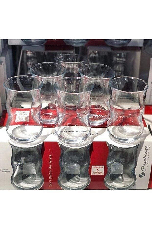 Pasabahce Premium Turkish Cifte Belli Tea Glass Set - 6 Count - TryAladdin