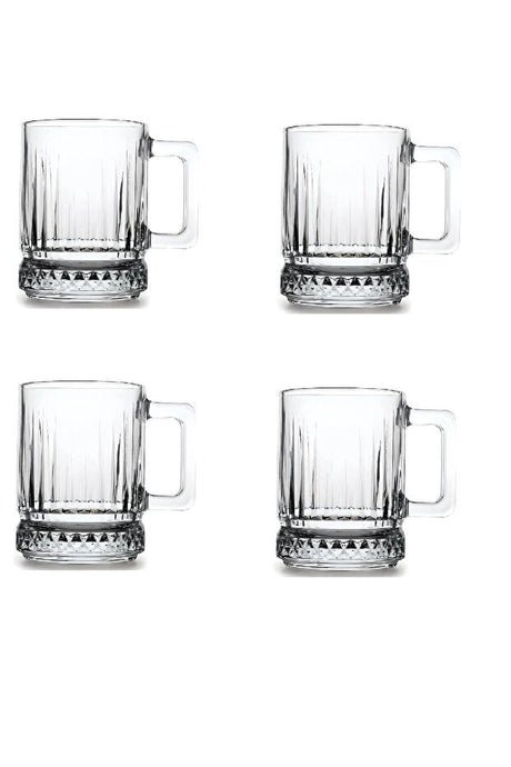 Pasabahce Professional Elysia Handled Turkish Tea Glasses - 4 - Pack (250ml) - TryAladdin
