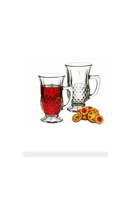Pasabahce Professional Footed Turkish Tea Glasses - Istanbul Design - 6 - Pack - 150ml - TryAladdin