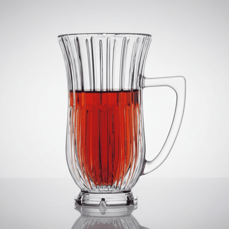 Pasabahce Professional Glamour Footed Handled Cristalline Tea Glasses - 6 Piece Set - TryAladdin