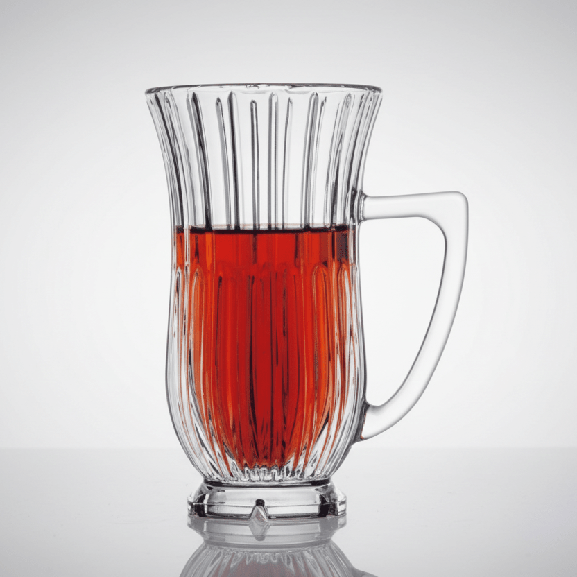 Pasabahce Professional Glamour Footed Handled Cristalline Tea Glasses - 6 Piece Set - TryAladdin