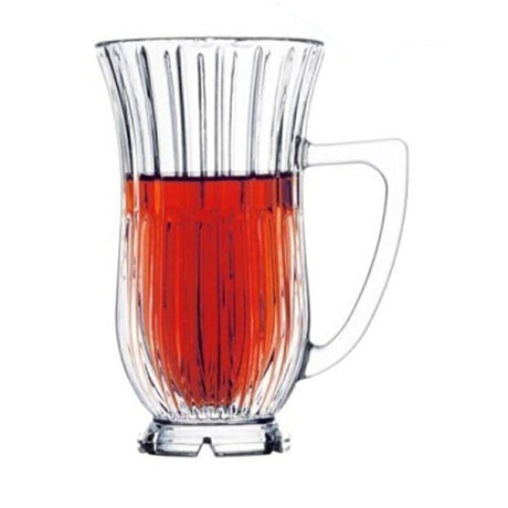 Pasabahce Professional Glamour Footed Handled Cristalline Tea Glasses - 6 Piece Set - TryAladdin