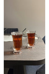 Pasabahce Professional Glamour Handled Turkish Tea Glass Set - 2 Pcs - TryAladdin