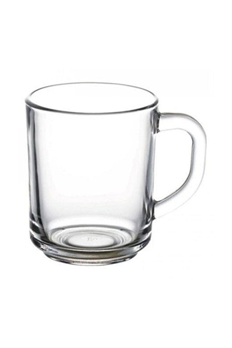 Pasabahce Professional Glass Handled Mugs - Clear Bistro Design - 12 - Pack - TryAladdin