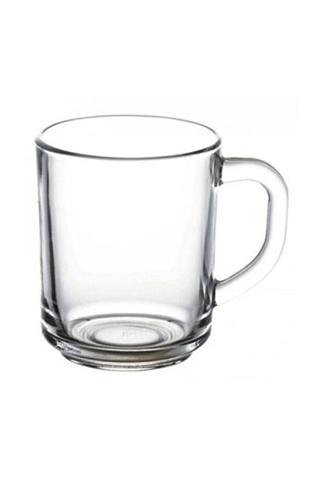 Pasabahce Professional Glass Handled Mugs - Clear Bistro Design - 12 - Pack - TryAladdin