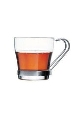 Pasabahce Professional Glass Tea Cups with Metal Handles - 210ml Set of 2 - TryAladdin