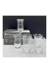 Pasabahce Professional Handcrafted Rose Crystallin Turkish Tea Glasses - 145ml Set of 6 - TryAladdin