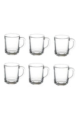 Pasabahce Professional Heavy - Duty Glass Mug Set with Handle - 6 Pack - TryAladdin