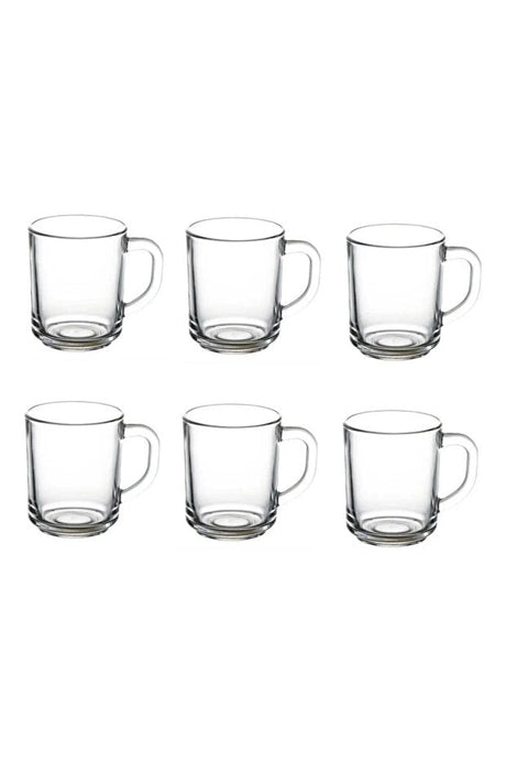Pasabahce Professional Heavy - Duty Glass Mug Set with Handle - 6 Pack - TryAladdin