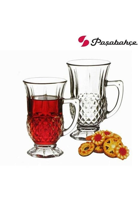 Pasabahce Professional Istanbul Design Handled Turkish Tea Glasses - 160ml, 6 - Pack - TryAladdin