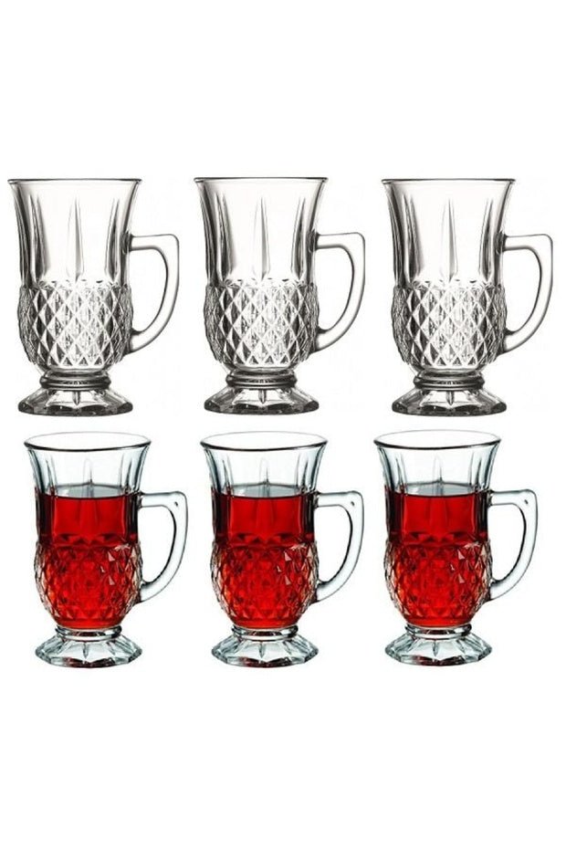 Pasabahce Professional Istanbul Design Handled Turkish Tea Glasses - 160ml, 6 - Pack - TryAladdin
