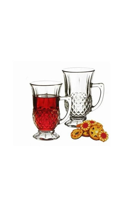 Pasabahce Professional Istanbul Footed Turkish Tea Glass Set - 12 - Piece - TryAladdin