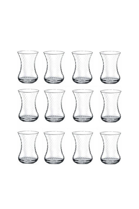 Pasabahce Professional Optic Turkish Slim Waist Tea Glasses - 12 - Piece Set - TryAladdin