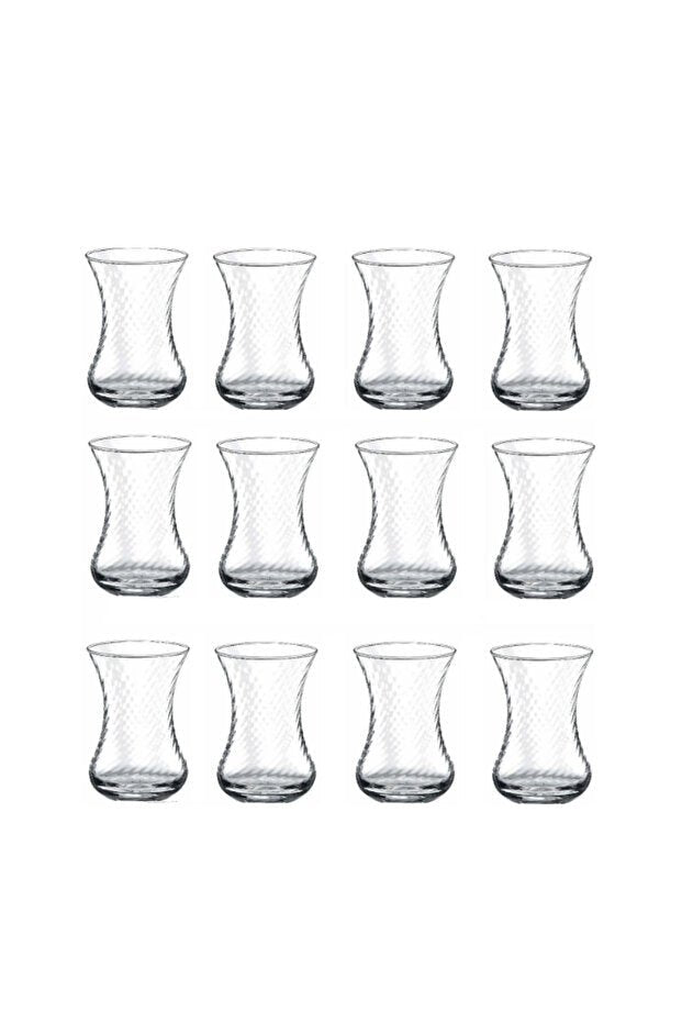 Pasabahce Professional Optic Turkish Slim Waist Tea Glasses - 12 - Piece Set - TryAladdin