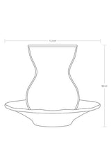 Pasabahce Professional Porcelain Lace Design Tea Set with Saucers - 12 Piece - TryAladdin