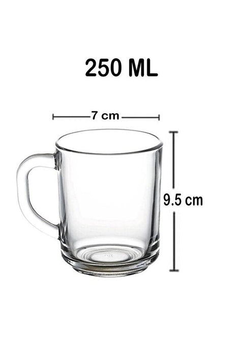 Pasabahce Professional Pub Style Glass Mug Set - 250ml (Set of 6) - TryAladdin